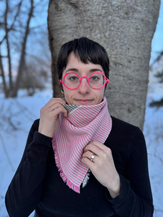 neighbor bandana / slate and pink