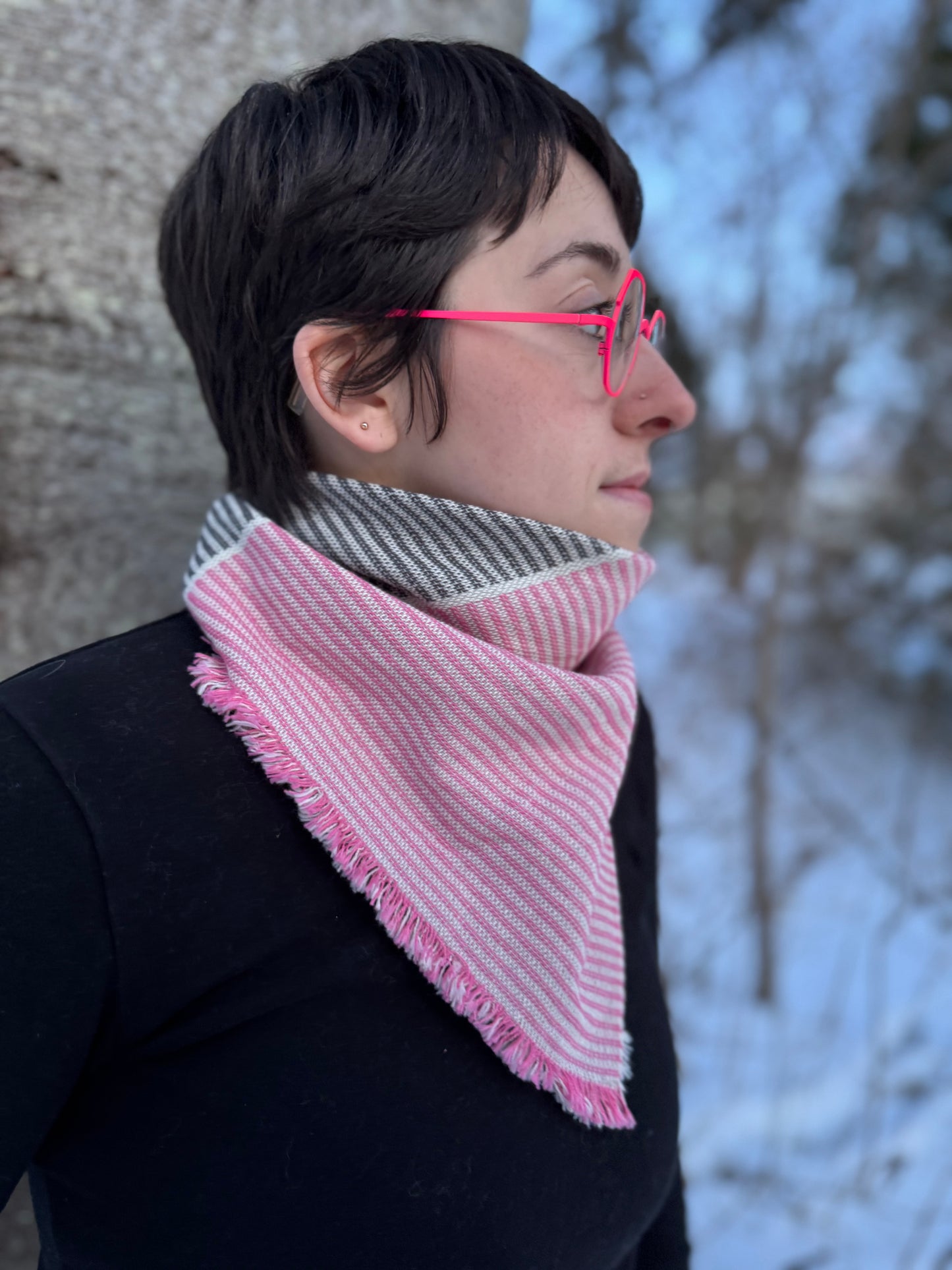 seconds shelf: neighbor bandana / pink and slate