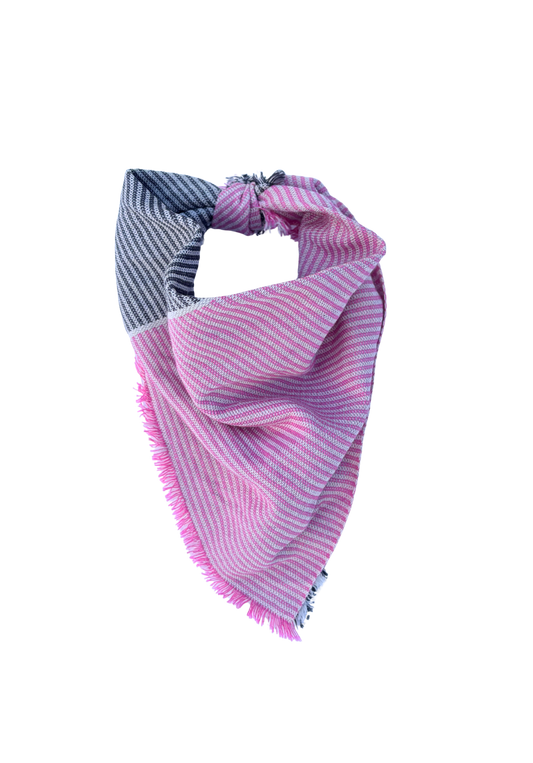 neighbor bandana / slate and pink